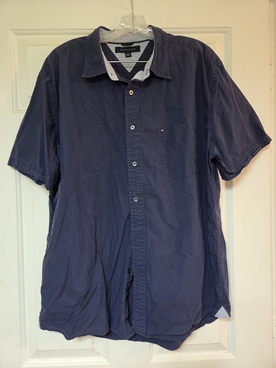 Tommy Hilfiger Other - Tommy Hilfiger Men's Navy Short-Sleeve Button-Down Shirt with Chest Pocket